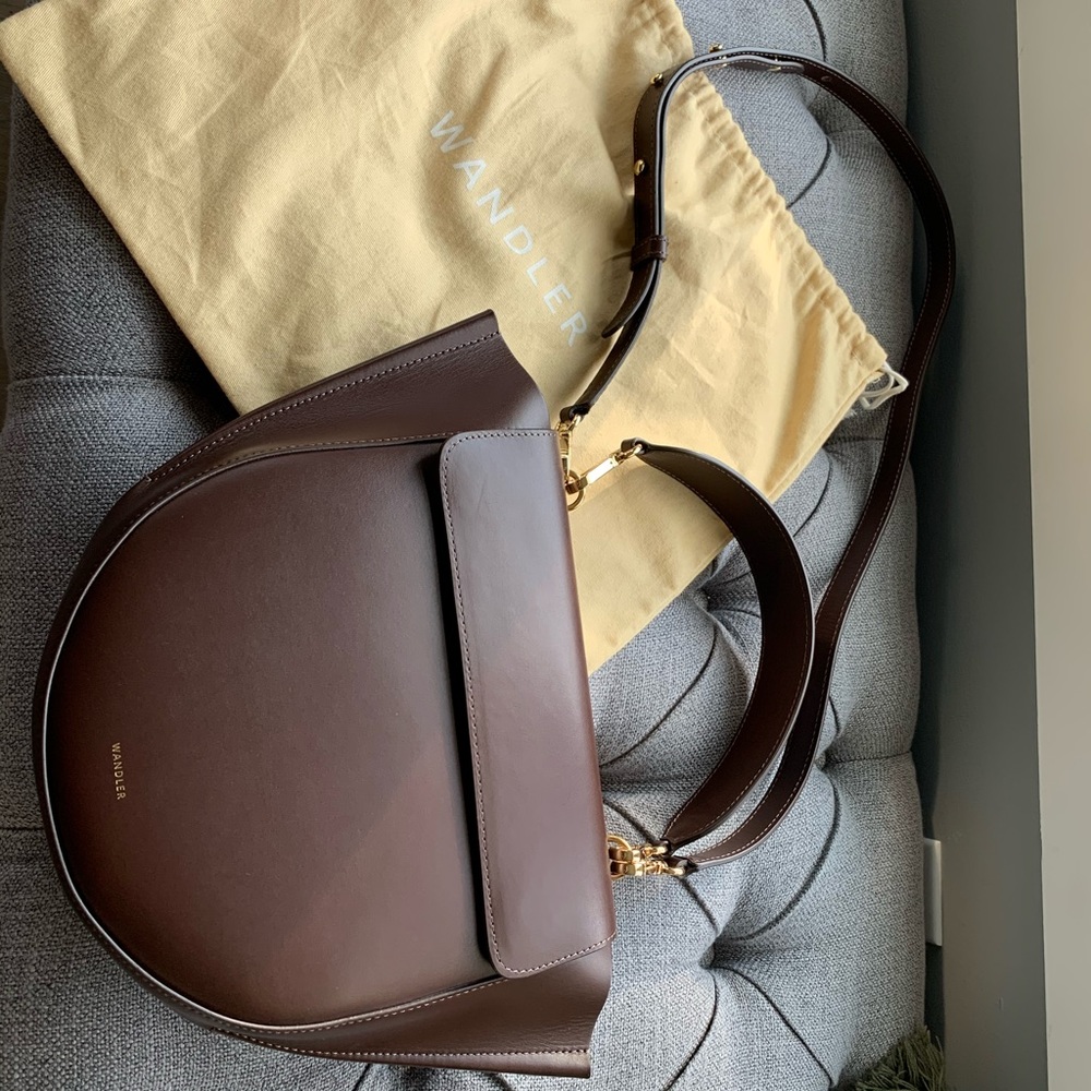 Wandler Hortensia Medium Top-Handle Bag (Brown)